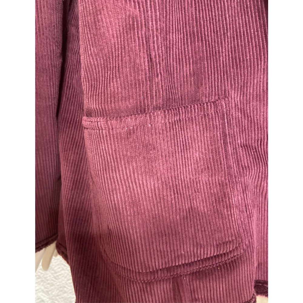 QVC NWOT Reversible‎ Corduroy Fleece Jacket Button Down jacket S XL purple - Picture 3 of 9